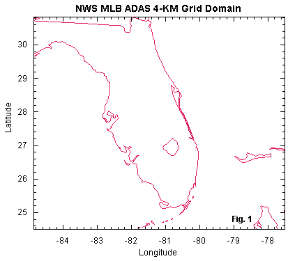 WFO MLB Mesoscale Model ADAS domain - Click to view grid resolution 