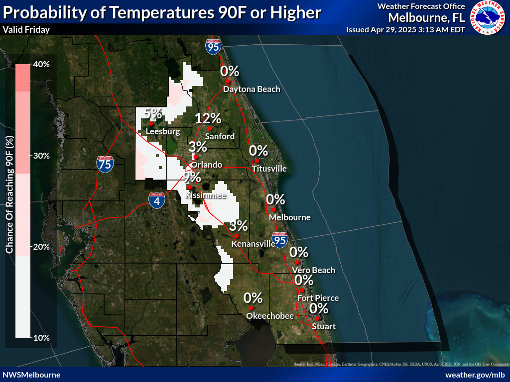 Probability of Temperature 90F or greater Day 4