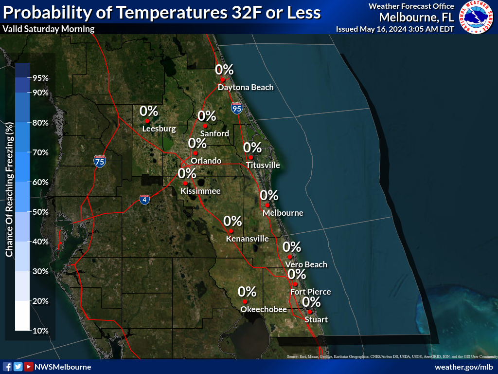 Probability of Temperature 32F or less Night 2