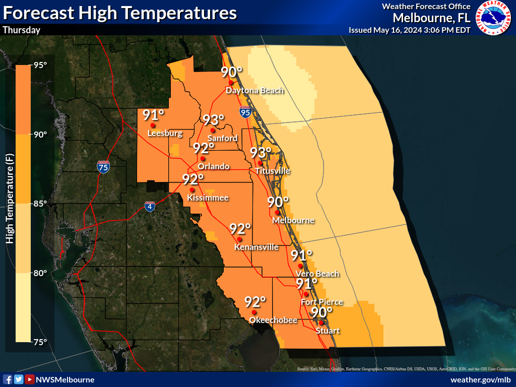 NWS High Temperature Forecast for Day 1