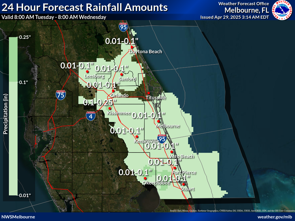 NWS Rainfall Forecast for Day 1