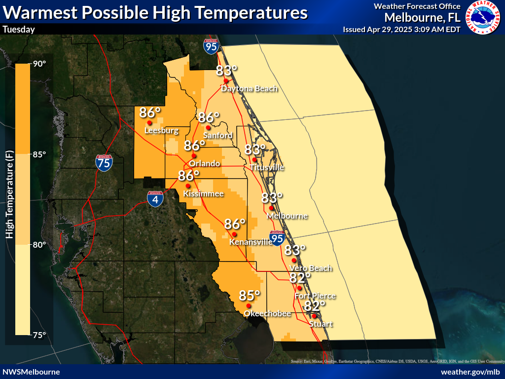 Warmest Possible High Temperature for Day 1