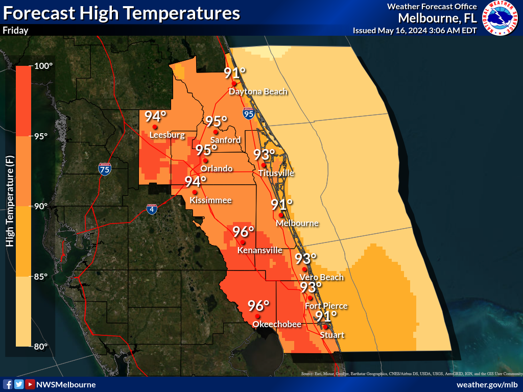NWS High Temperature Forecast for Day 2