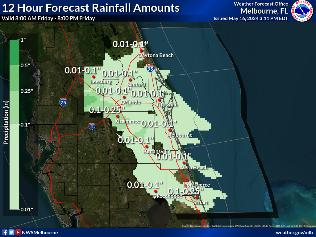 NWS Rainfall Forecast for Day 2