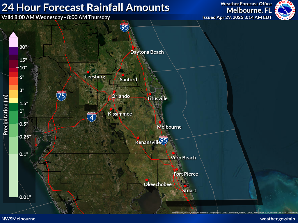 NWS Rainfall Forecast for Day 2