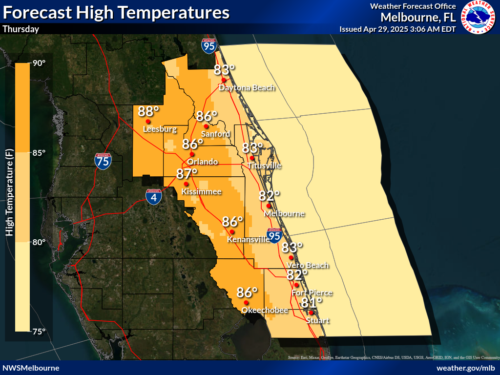 NWS High Temperature Forecast for Day 3