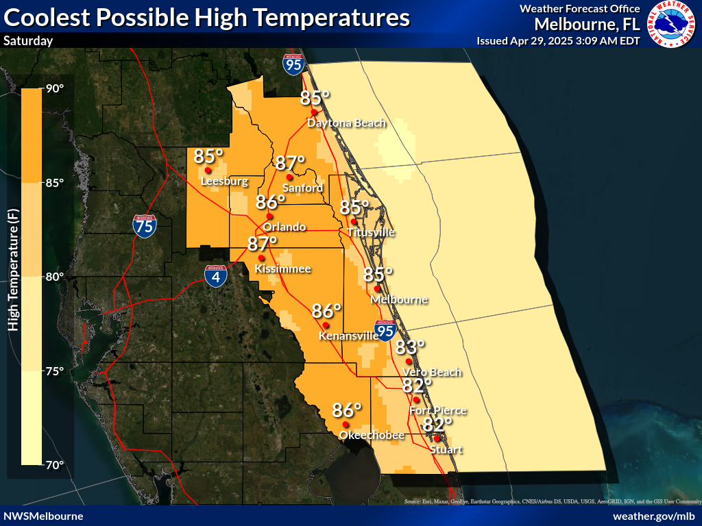 Coolest Possible High Temperature for Day 5