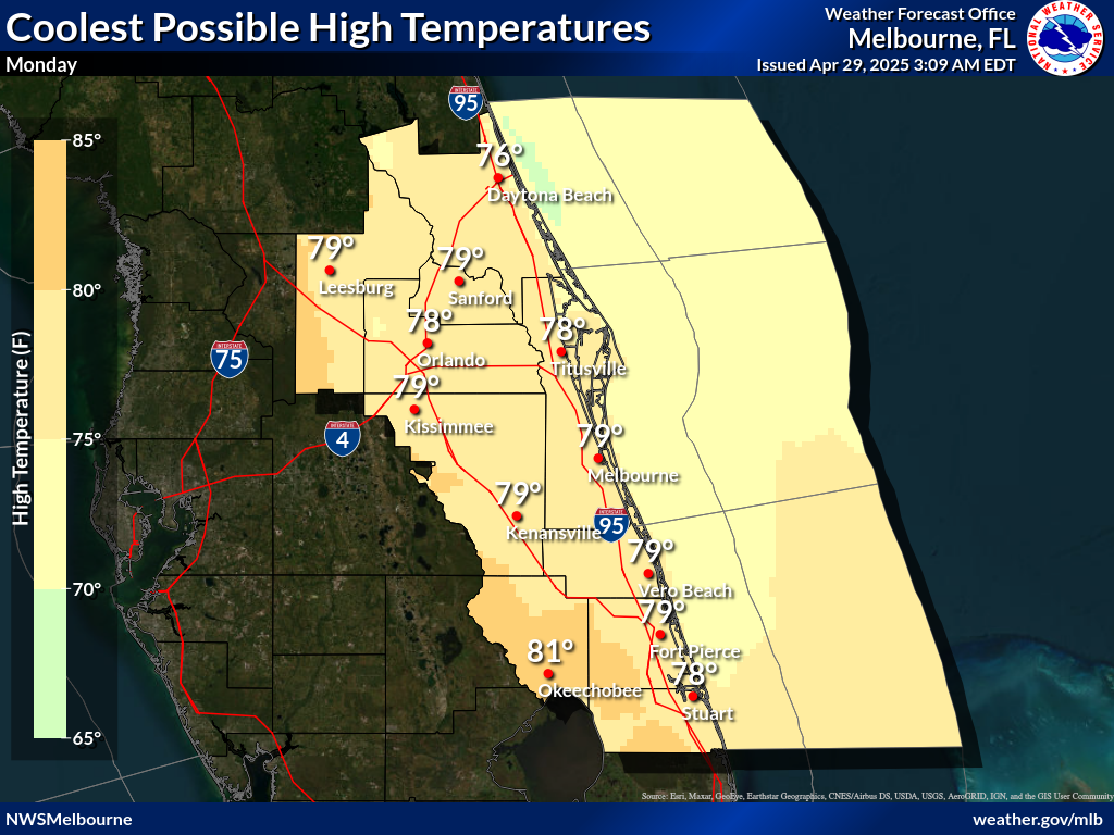 Coolest Possible High Temperature for Day 7