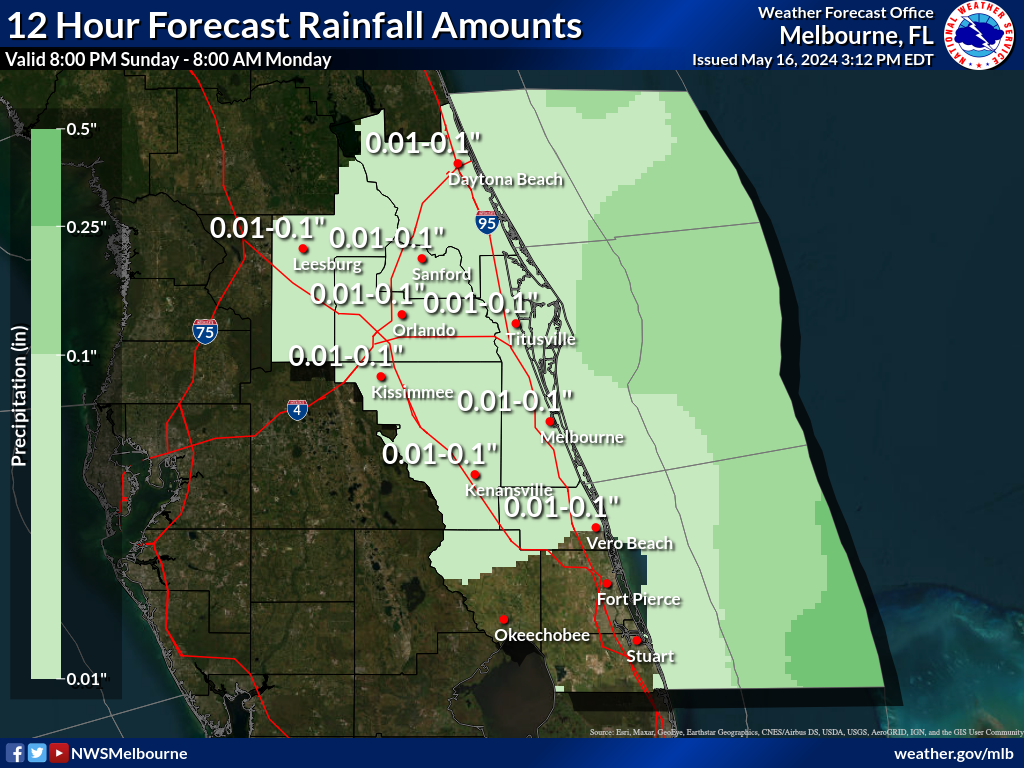 NWS Rainfall Forecast for Night 4
