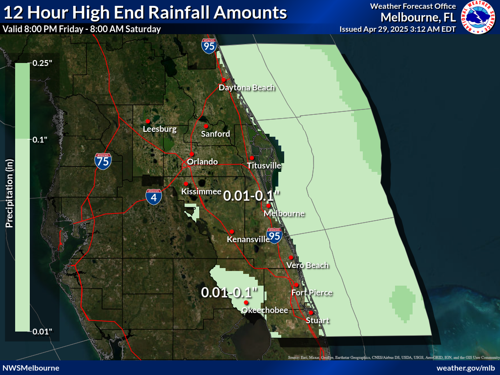 Greatest Possible Rainfall for Night 4