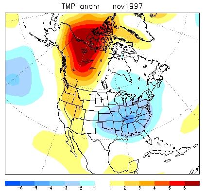 November 97 temperature anomaly