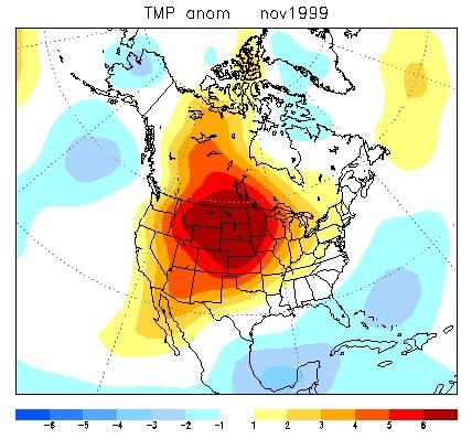 November 99 temperature anomaly