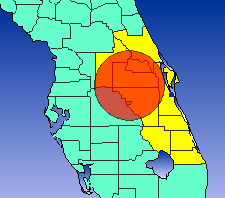 Picture of Orlando weather radio range.