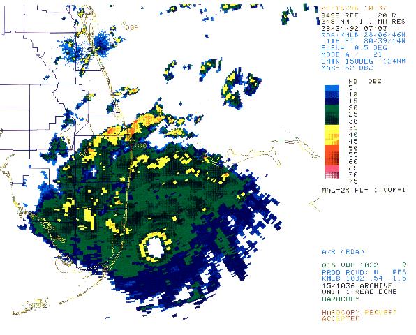 Melbourne radar close up of Andrew