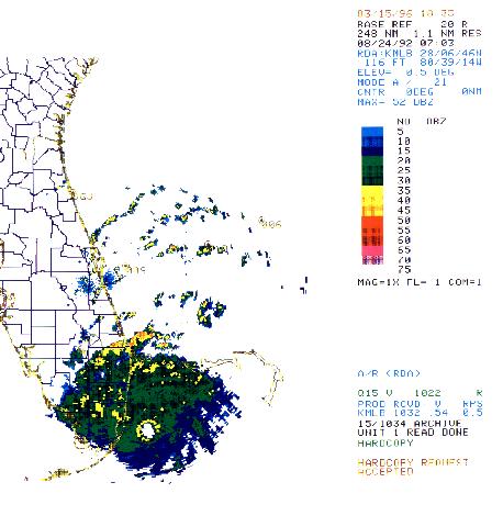 Melbourne radar zoomed out picture of Andrew