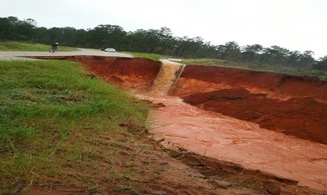 Washed out road near Leakesville MS