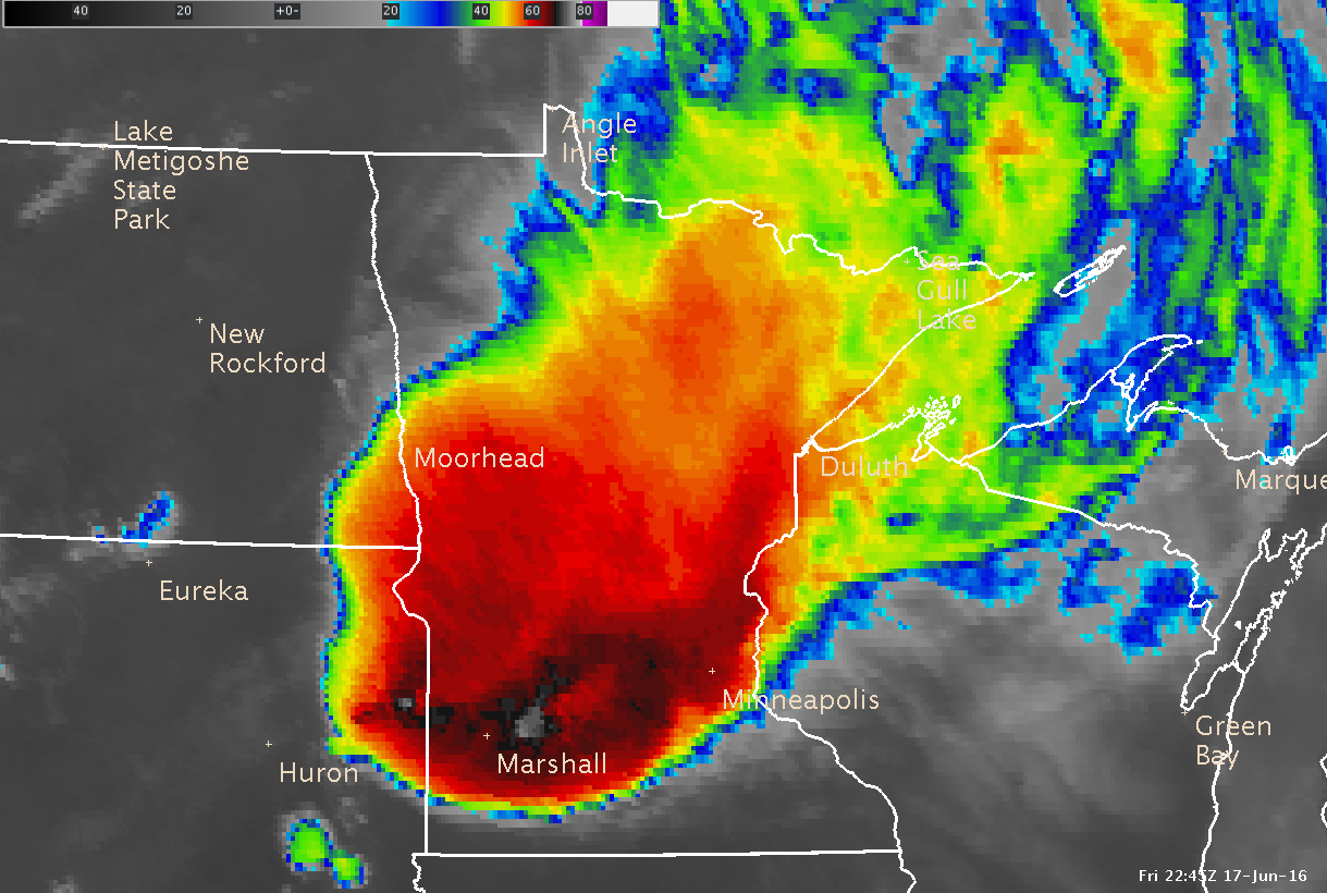 Weather radar map shows the location of precipitation, its type (rain, snow...