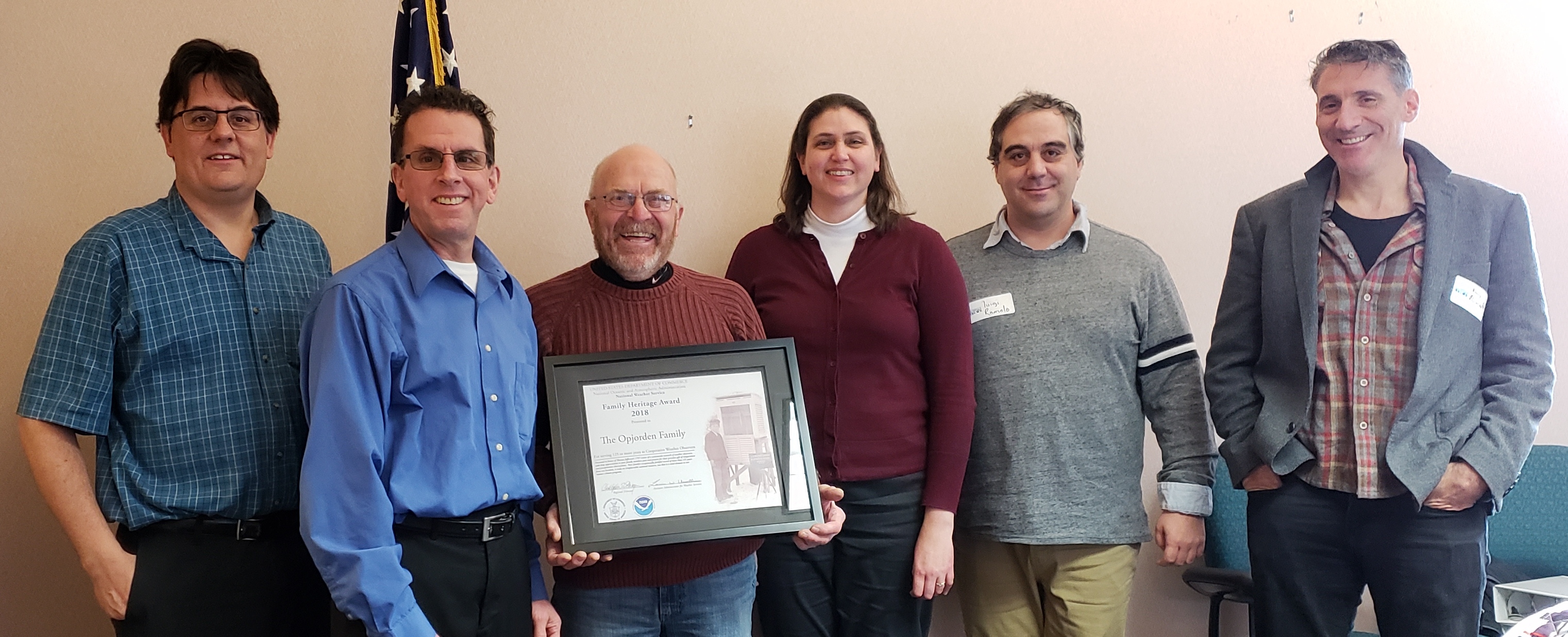 125 Year Award for Opjorden Family
