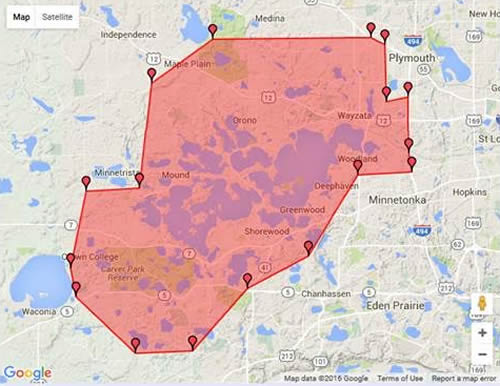 Minnetonka Watershed areal map
