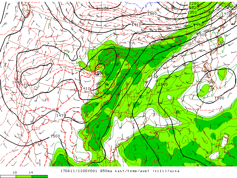 850hPa HGHT/Temp/Td 12Z