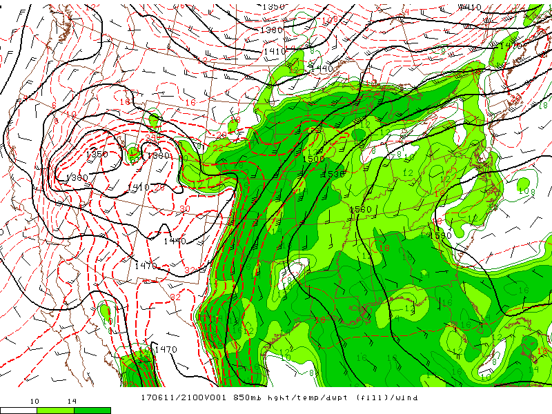 850hPa HGHT/Temp/Td 21Z