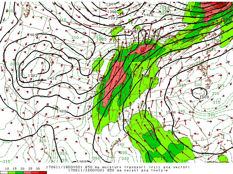 850hPa Moisture Transport 15Z