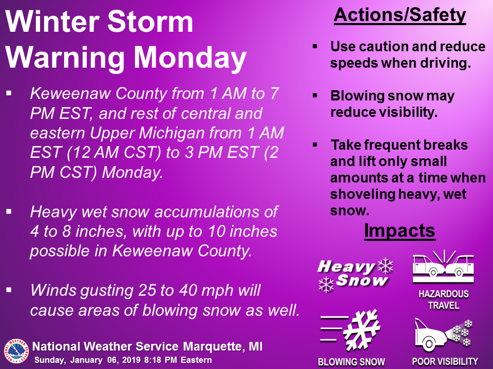 Sunday Evening Update on Winter Storm Warning