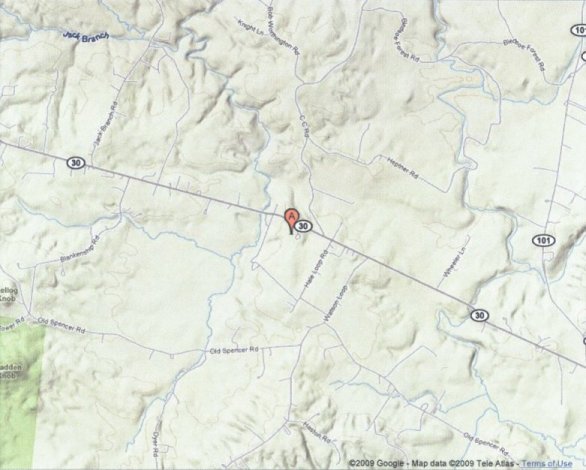 Topographical map of the Bledsoe RAWS site