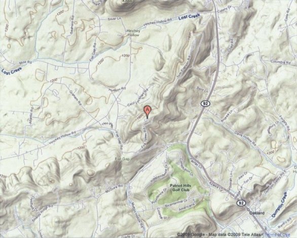 Topographical map of the Jefferson RAWS site