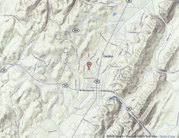 Topographical map of the Meigs RAWS site