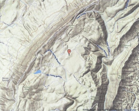 Topographical map of the Ocoee RAWS site