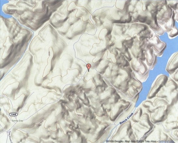 Topographical map of the Tusquitee RAWS site
