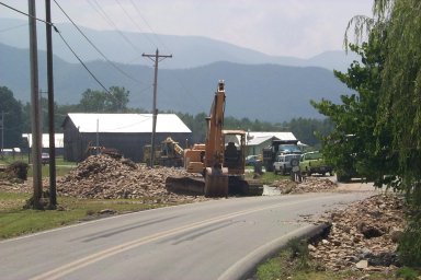 Unknown road damaged under the asphalt