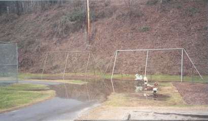 View of the flooded playground.