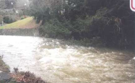 Looking upstream several hours after crest.