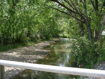 View of Spring Creek in East Ridge, TN in normal flow