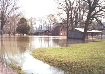 Flooding in the town of Whitwell, Tennessee