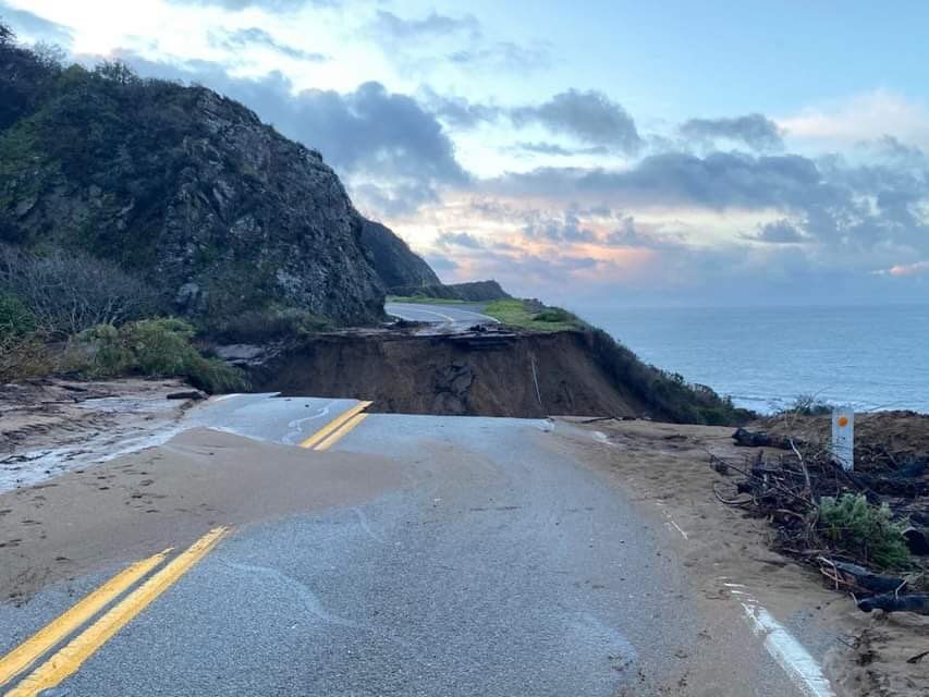 Highway 1 fell into the ocean