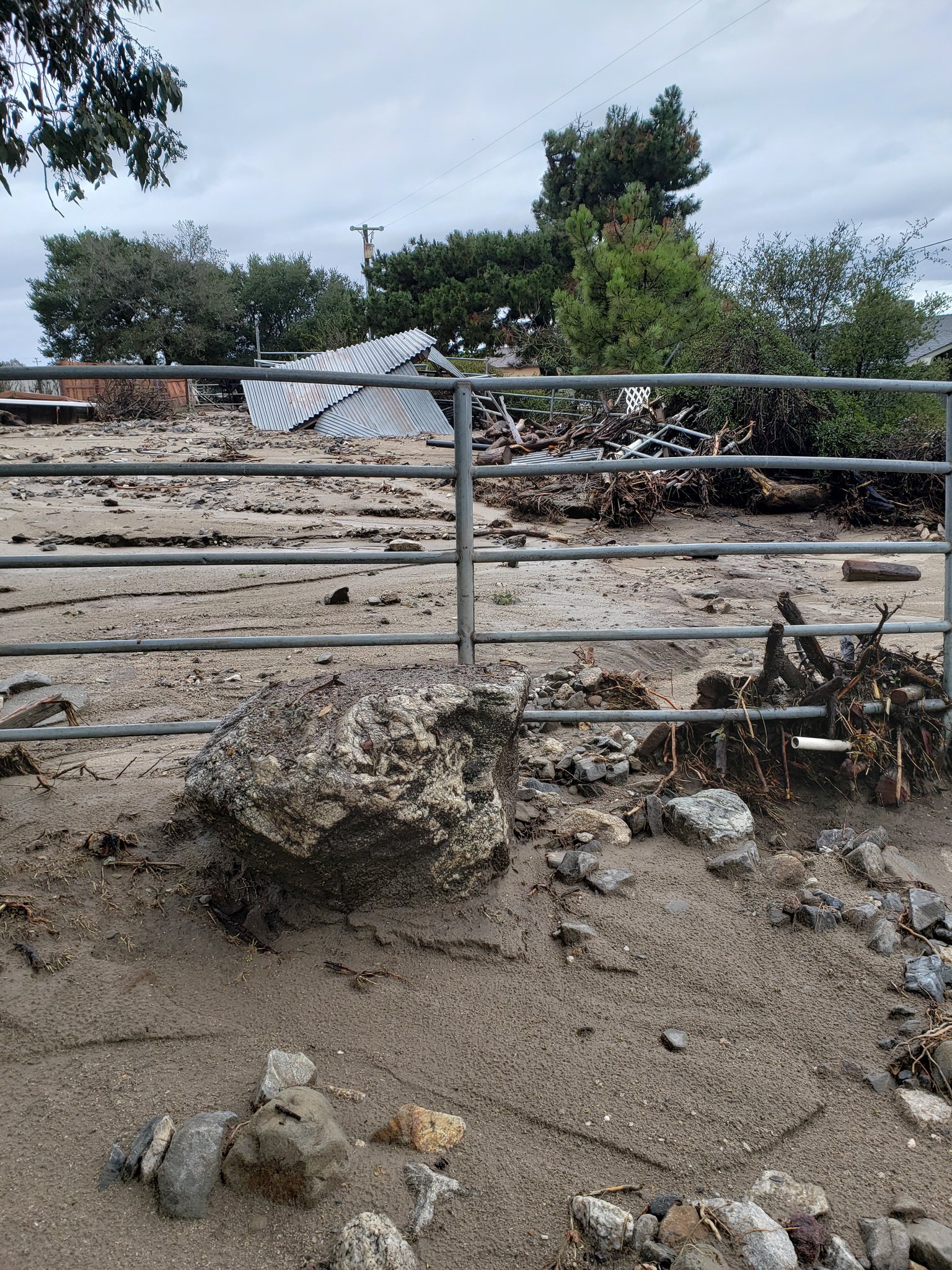 Debris Flow against fence