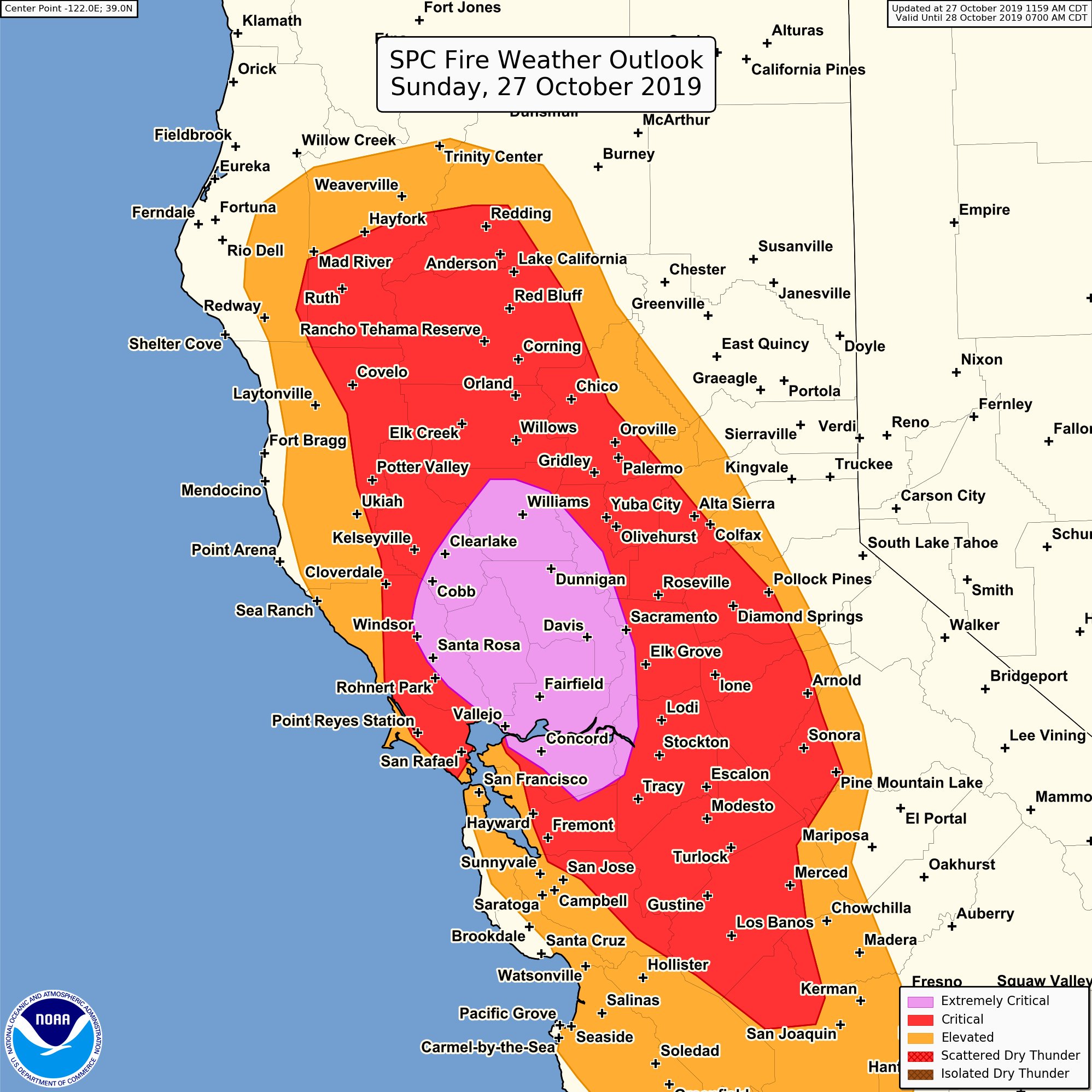 Storm Prediction Center Fire Outlook