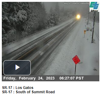 Webcam view showing snow on Hwy 17