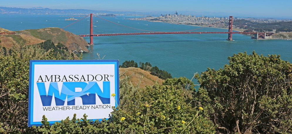 Weather Ready Nation logo with Golden Gate