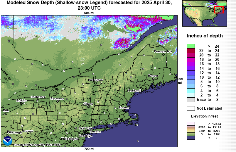 snow depth map maine Nerfc Snow Page snow depth map maine