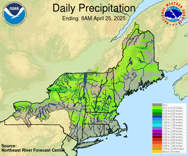 Daily Precipitation Graphic for the most recently past Friday