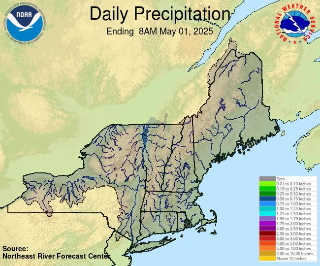 Daily Precipitation Graphic for the most recently past Thursday