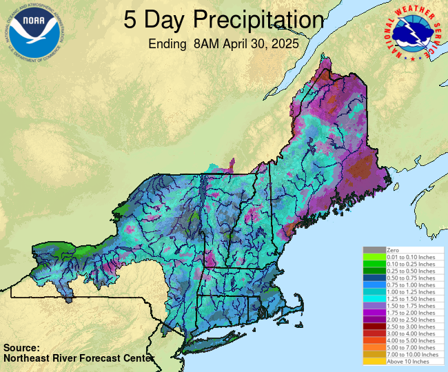 NERFC 5Day Gage Precipitation Graphic