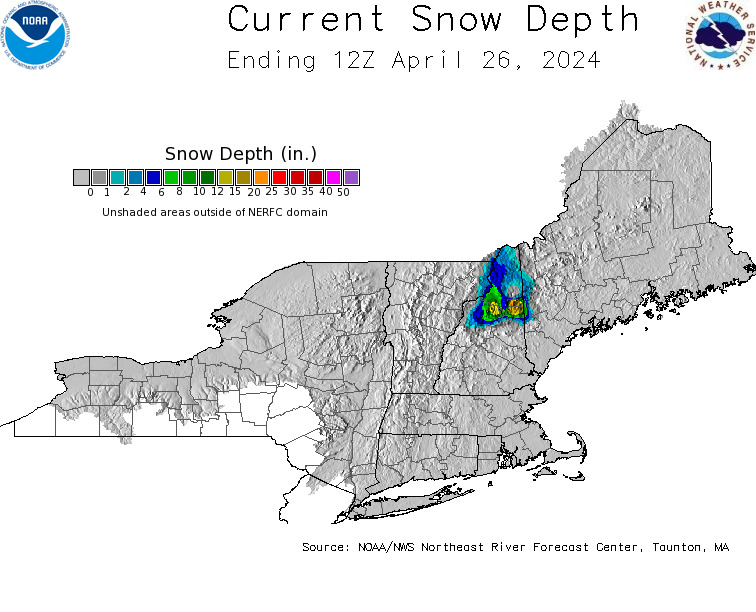 Daily Snowfall Graphic for the most recently past Friday