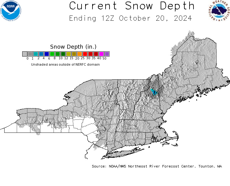 Daily Snowfall Graphic for the most recently past Sunday