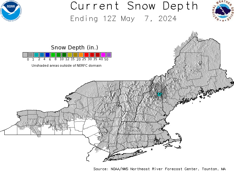 Daily Snowfall Graphic for the most recently past Tuesday
