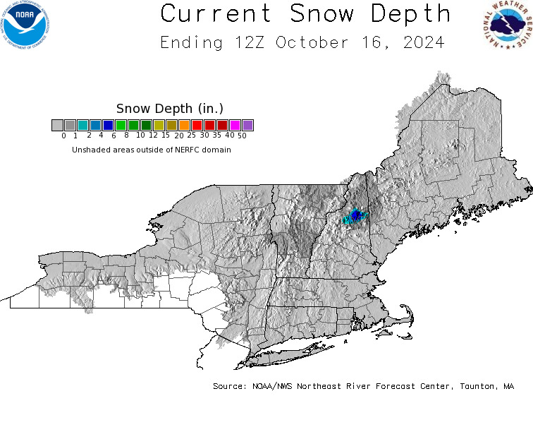 Daily Snowfall Graphic for the most recently past Wednesday